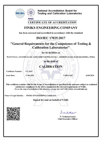 NABL Certificate of Calibration